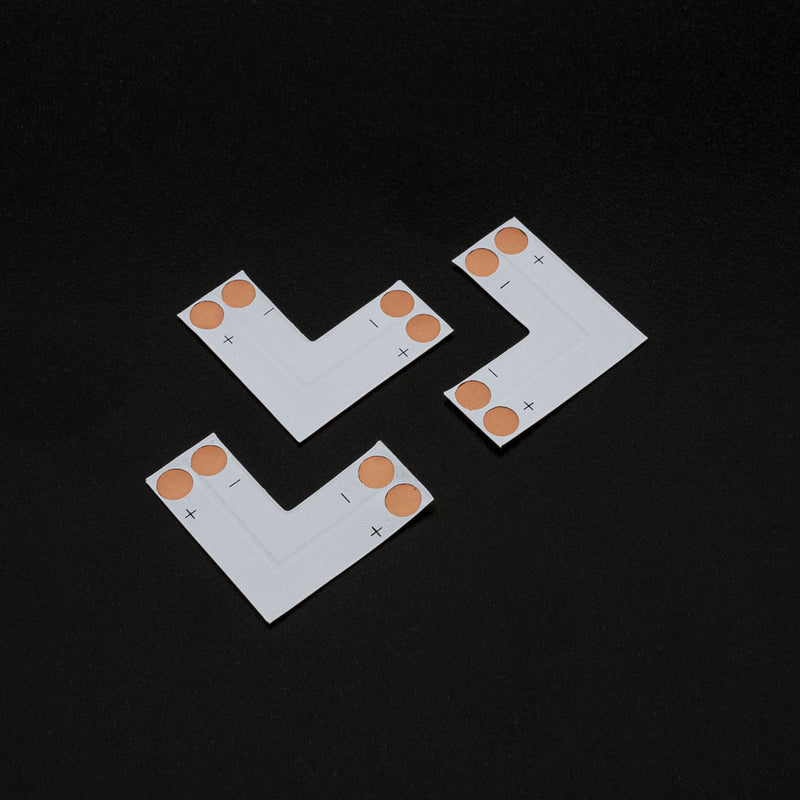 Pack of 3 PCB Type Single Color L Shape Connector (8mm) VBD-FPC8-L2A