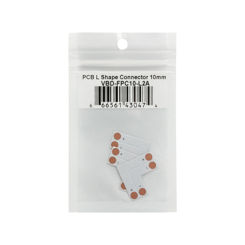 Pack of 3 PCB Type Single Color L Shape Connector (10mm) FPC10-L2A