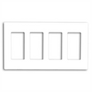 Leviton Decora Screwless Wallplate 4-Gang White - ledlightsandparts