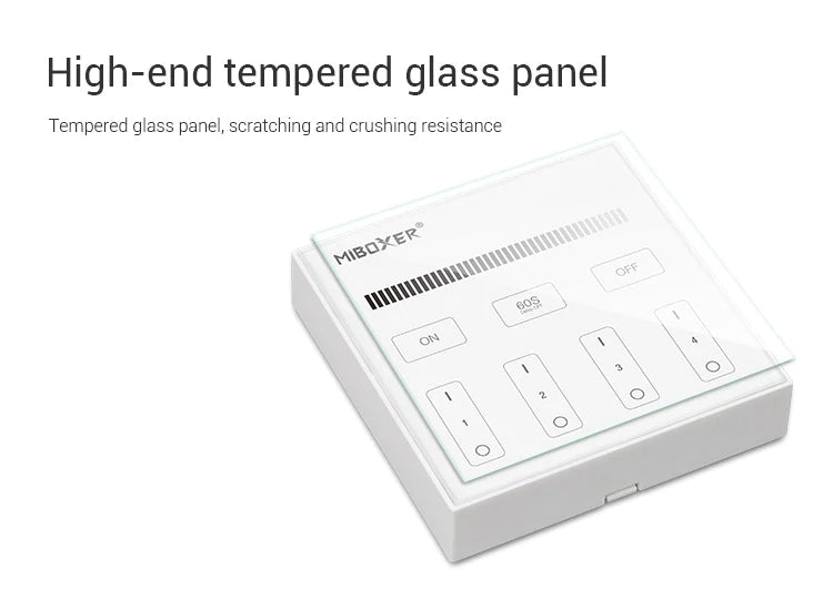 Mi-Light B1 4-Zone Single Color Brightness Dimming Smart Touch Panel Remote Controller, works with FUT036 - ledlightsandparts