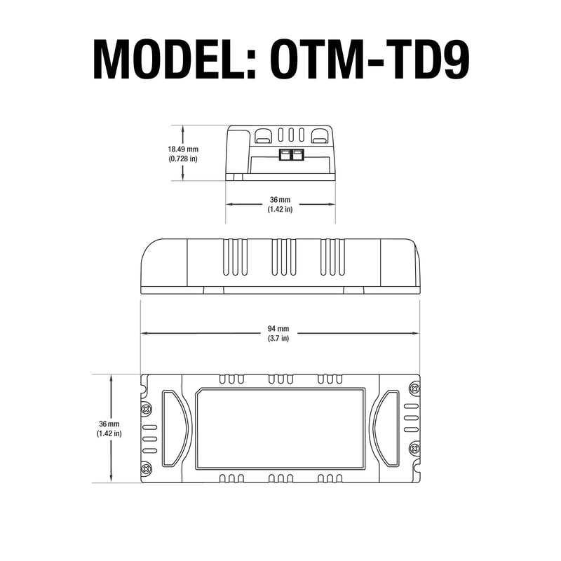 OTTIMA OTM-TD9 Constant Current LED Driver, 375mA 13-24V 9W - ledlightsandparts