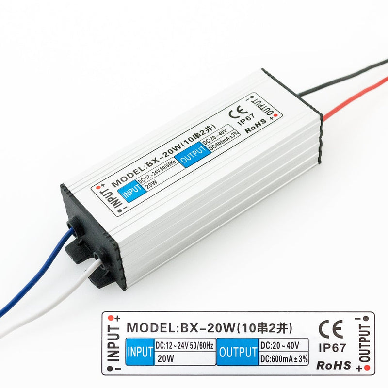 BX20W Constant Current LED Driver, 12-24V 20W 600ma - ledlightsandparts