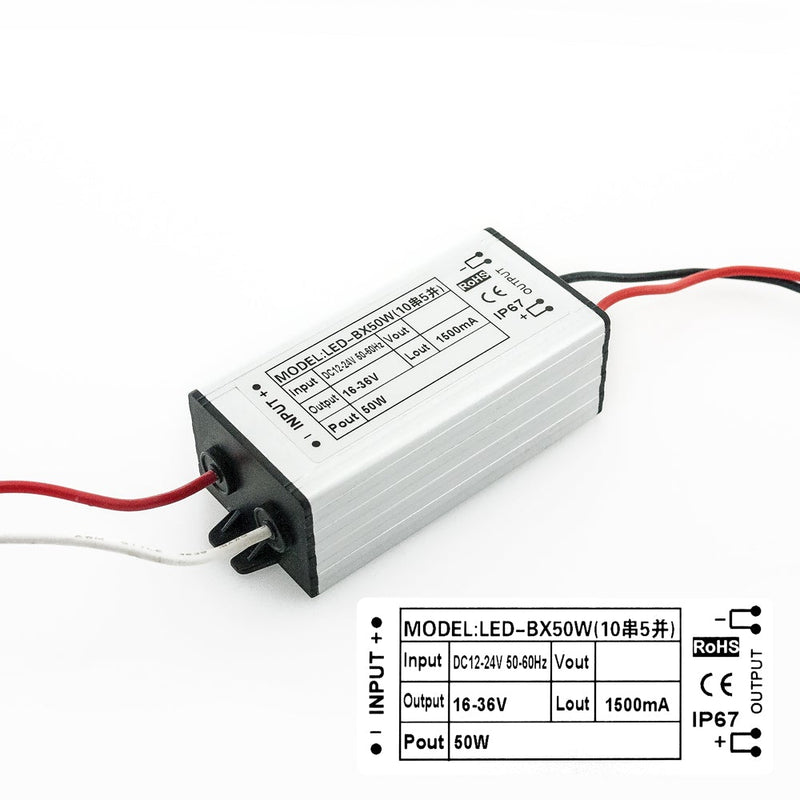 BX50W Constant Current LED Driver, 12-24V  50W 1500mA - ledlightsandparts