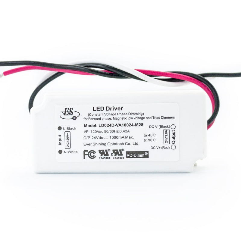 ES LD024D-VA10024-M28 J-Box Constant Voltage LED Driver, 24V 1A 24W - ledlightsandparts