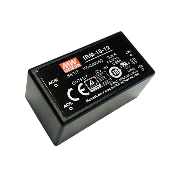 Mean Well IRM-10-12 Constant Voltage LED Driver, 12V 850mA 10W - ledlightsandparts
