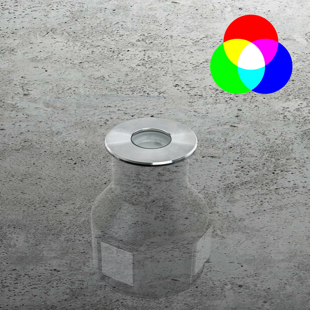 Led Ground Colour 2 inch Round Recessed LED In-Ground Light, 24V 4.1W RGB