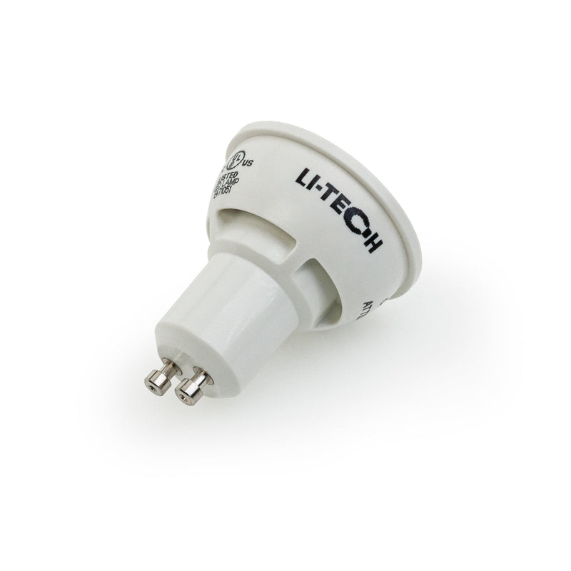 Li-Tech GU10 LED Bulb, 120V 6.5W Equivalent 50W 4000K(Natural White) - ledlightsandparts