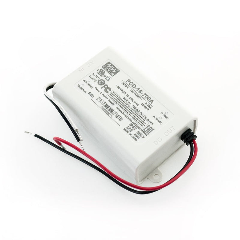 Mean well PCD-16-700A Constant Current LED Driver, 700mA 16-24V 16W - ledlightsandparts