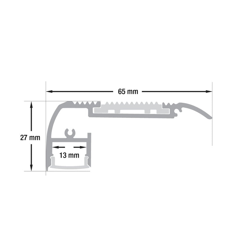 Type 29 Step Edge Linear Architectural Light Fixture Profile-3 Meters (118 inches) - ledlightsandparts