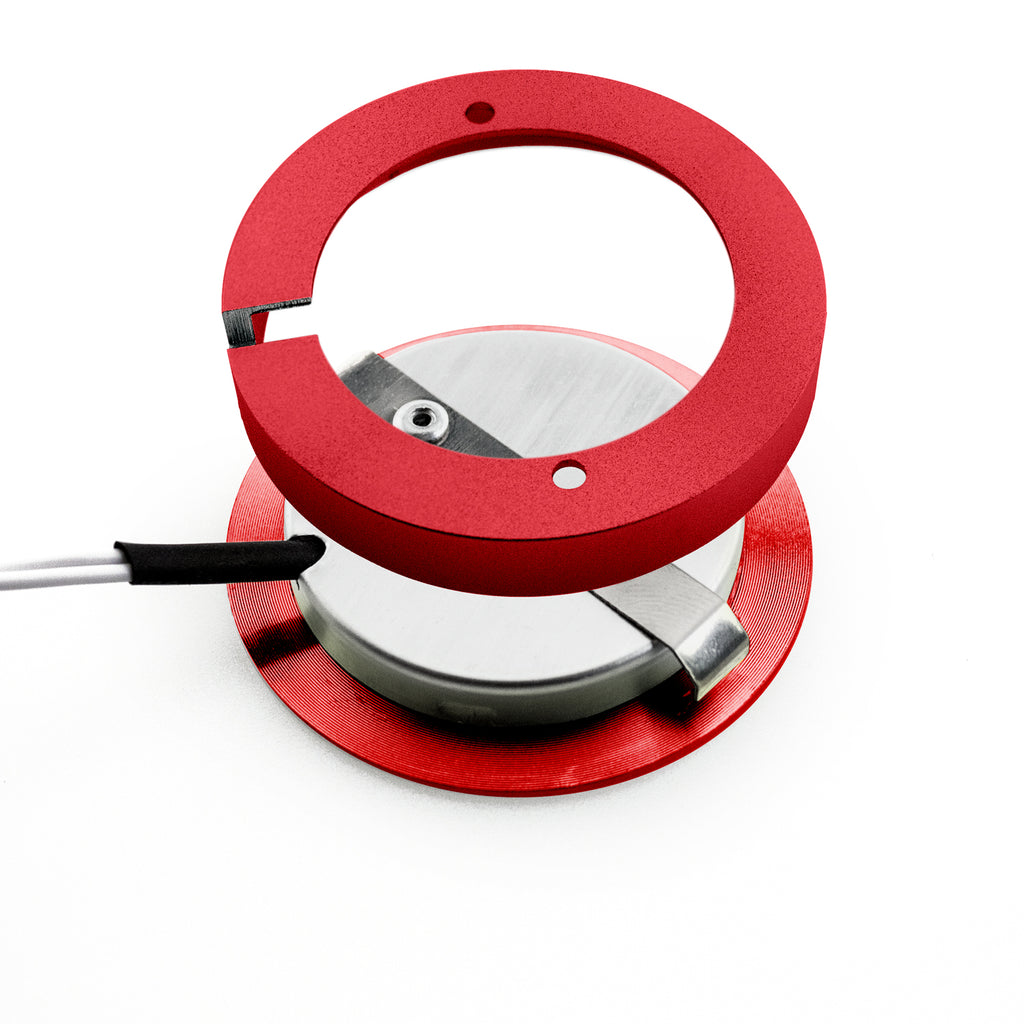 Round Puck Work Flashlight Red Round LED Cabinet Puck Light, 12V 2.5W CCT(2.4K, 2.7K, 3K, 3.5K, 4K ...