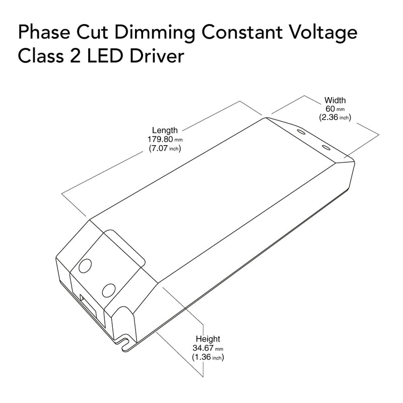 VBD-012-060DM Dimmable Constant Voltage LED Driver, 12V 5.0A 60W - ledlightsandparts