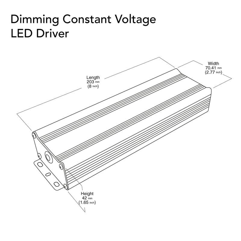 VBD-012-096DM Dimmable Constant Voltage LED Driver, 12V 8.0A 96W - ledlightsandparts