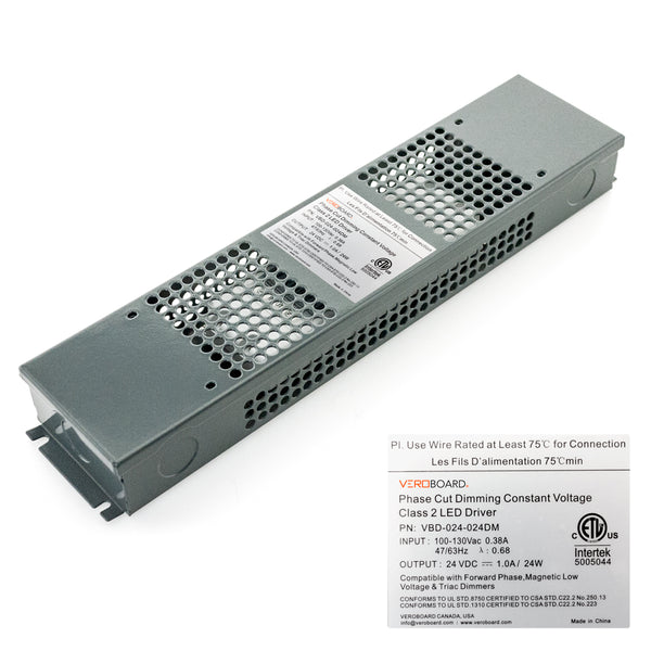 VBD-024-024DM Dimmable Constant Voltage LED Driver, 24V 1A 24W - ledlightsandparts