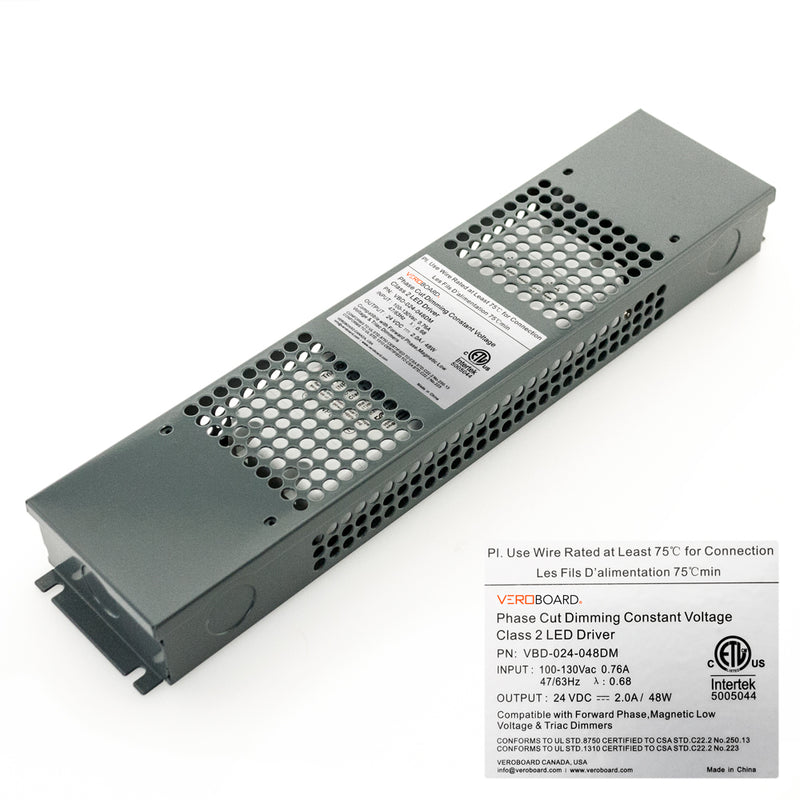 VBD-024-048DM Dimmable Constant Voltage LED Driver, 24V 2A 48W - ledlightsandparts