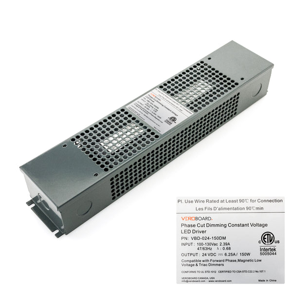 VBD-024-150DM Dimmable Constant Voltage LED Driver, 24V 6.25A 150W - ledlightsandparts
