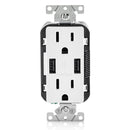 Leviton Duplex 3.6 amp USB Charger and 15 amp Tamper Resistant Outlet - ledlightsandparts